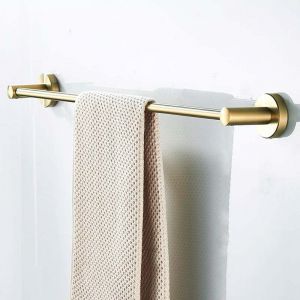 Podłużny uchwyt łazienkowy na ręcznik szczotkowane złoto
